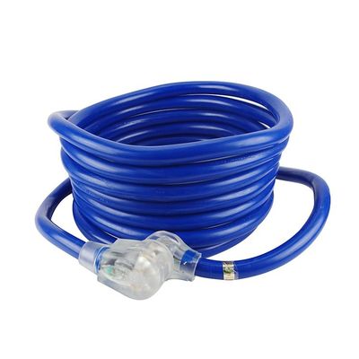 Partie de jardin extérieur 125V 15A NEMA 6-50P/R Lourd 1/3/5/6/20FT 50M Fin éclairée Bleue Multi Rv Cable Cordon d'alimentation d'extension