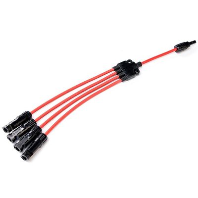 Coupeur en cuivre, isolant en PVC, connecteur de branche de panneau solaire de type Y Diviseur 4 à 1 pour panneaux solaires et photovoltaïques
