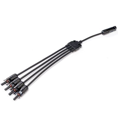 Coupeur en cuivre, isolant en PVC, connecteur de branche de panneau solaire de type Y Diviseur 4 à 1 pour panneaux solaires et photovoltaïques
