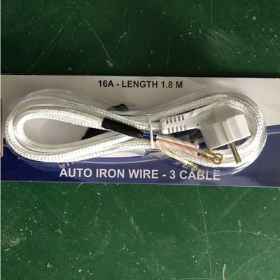 Indonesia Market Rice Cooker Power Cord with 16A Rated Current Cotton Braided AC Extension Cord and Customized Support