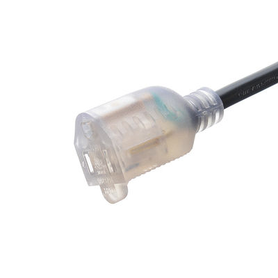Matériau PVC résistant aux intempéries Cordon d'alimentation ETL NEMA 5-15 8/10/12 AWG Cordon d'extension noir éclairé