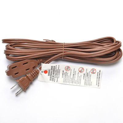 18AWG ETL fil parallèle câble secteur à courant alternatif avec interrupteur et prise de courant câble d'extension brun ETL Standard PVC Jacket USA 2 Prong