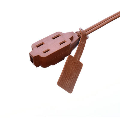 18AWG ETL fil parallèle câble secteur à courant alternatif avec interrupteur et prise de courant câble d'extension brun ETL Standard PVC Jacket USA 2 Prong