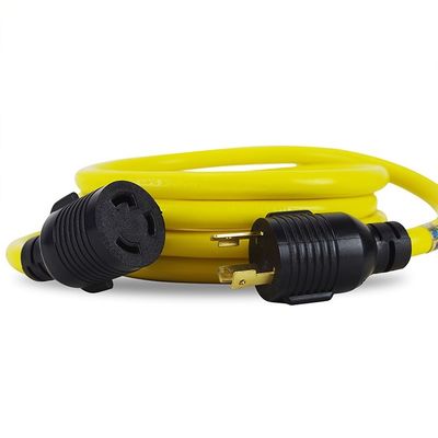 ETL Indiqué 3 branches 30 ampères câble de générateur 25 pieds lourd NEMA L5-30P/L5-30R 10 Gauge 125V SJTW verrouiller générateur câble d'extension