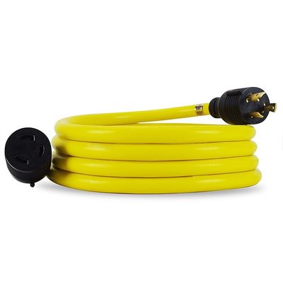 ETL Indiqué 3 branches 30 ampères câble de générateur 25 pieds lourd NEMA L5-30P/L5-30R 10 Gauge 125V SJTW verrouiller générateur câble d'extension