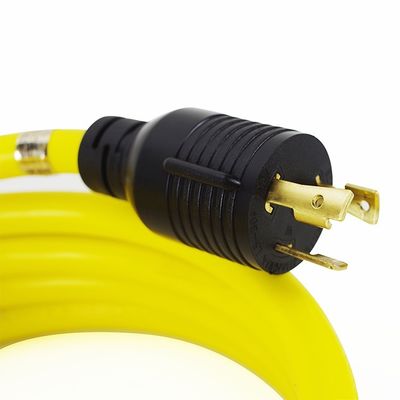 ETL Indiqué 3 branches 30 ampères câble de générateur 25 pieds lourd NEMA L5-30P/L5-30R 10 Gauge 125V SJTW verrouiller générateur câble d'extension