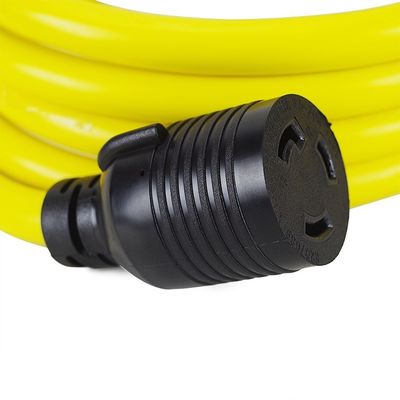 ETL Indiqué 3 branches 30 ampères câble de générateur 25 pieds lourd NEMA L5-30P/L5-30R 10 Gauge 125V SJTW verrouiller générateur câble d'extension