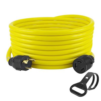 30 ampère 3750 watts 25 pieds lourd NEMA L6-30P/6-30R 3 broches 10 générateur de jauge verrouillage câble d'extension avec organiseur de fil