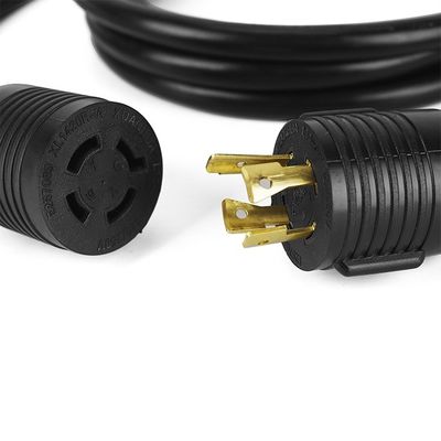 L14-20R Generator Extension Cord Heavy Duty Generator Locking Power Cord 10FT Black Conductor Bared stranded cooper