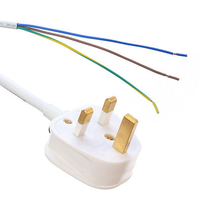 UK BS Standard Open Ended Rewireable 3 Prong Supply UK Plug for Computer Laptop CCA Cable Customized England Uk Pin 3