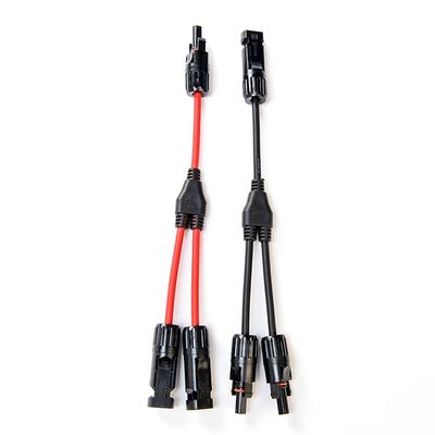 Extension de câble photovoltaïque solaire avec connecteur solaire PV004 Y Diviseur Noir et rouge Paire H1Z2Z2-K DC 1500V 1X4mm XLPO Isolation