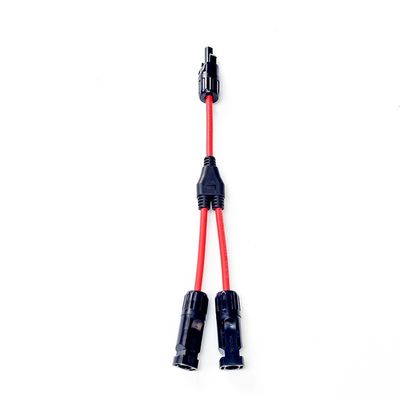 Extension de câble photovoltaïque solaire avec connecteur solaire PV004 Y Diviseur Noir et rouge Paire H1Z2Z2-K DC 1500V 1X4mm XLPO Isolation