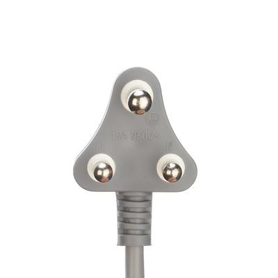 450v H05VV-F 3X0.75MM2 3 Phase Plug Power Cable for South Africa SABS Grey Oxygen Free Bared Stranded Copper