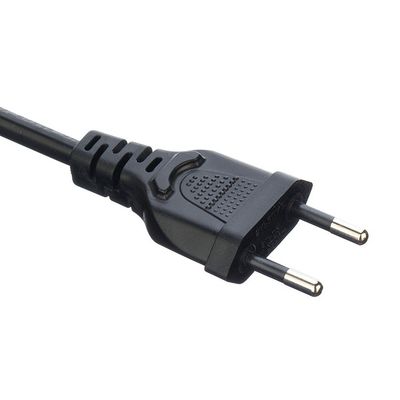 Oxygen Free Bared Stranded Copper Conductor Material 2.5A Brazil 2 Round Pin Plug Power Cords for Household Appliances
