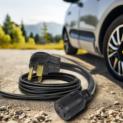 1/1.5 FT Nema 30Amp L6-30R Lock in Generator to 50Amp 6-50P Welder Adapter with Heavy Duty STW 6/8/10 AWG Extension Cord