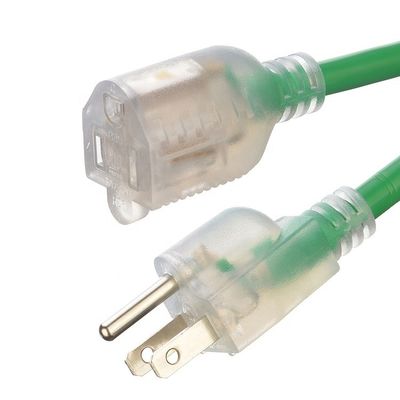Cordon d'extension de courant alternatif américain 3 broches fil de prise d'extension américaine 120V 60Hz longueur de jardin vert 6FT/8FT/10FT/12FT/25FT