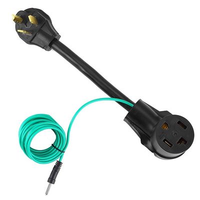 1 sortie 1FT NEMA 10-30P à 14-30R Adaptateur de sécheuse 30A 250V SJTW 10AWG 3C Adaptateur de prise de sécheuse 3 à 4 broches avec fil vert de terre