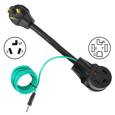 1 sortie 1FT NEMA 10-30P à 14-30R Adaptateur de sécheuse 30A 250V SJTW 10AWG 3C Adaptateur de prise de sécheuse 3 à 4 broches avec fil vert de terre