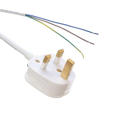 PVC Jacket Material Open Ended Rewireable 3 Prong AC Power Cable for Laptops Extension Lead UK Customizable 1.5M Length