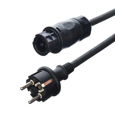 Balcony PV System Micro Inverter AC Power Cord Schuko Plug to LY01 Connector With H07RN-F Rubber Cable for DEYE Model