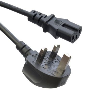 Réseau SDK Royaume-Uni BS Standard C5 C19 Connecteur 3 broches ligne de plomb bande de fil Cordon d'alimentation 3 broches câble ac alimentation Cable IEC noir