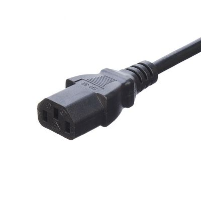 Réseau SDK Royaume-Uni BS Standard C5 C19 Connecteur 3 broches ligne de plomb bande de fil Cordon d'alimentation 3 broches câble ac alimentation Cable IEC noir