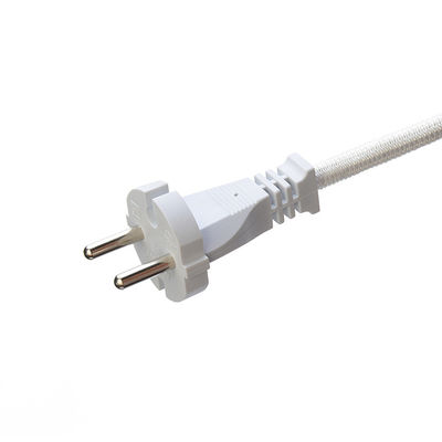 CEE 16A Electric Iron Cotton Cable VDE Black White Ac Power Cord Steam Home Appliance H03RT-F 3x42/0.15mm Male End Type