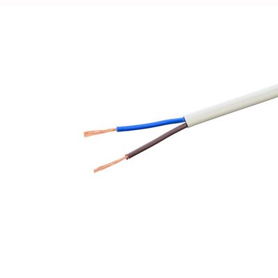 VDE Flat H05VVH2-F 300/500V Flexible 2 fils de noyau conducteur de cuivre pour appareils électroménagers câble électrique en blanc