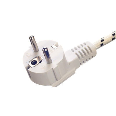 1 8m Braided/Cotton Cable Stripped End VDE Approved European Cee7/7 AC Cord for Steam Iron and Rice Cooker