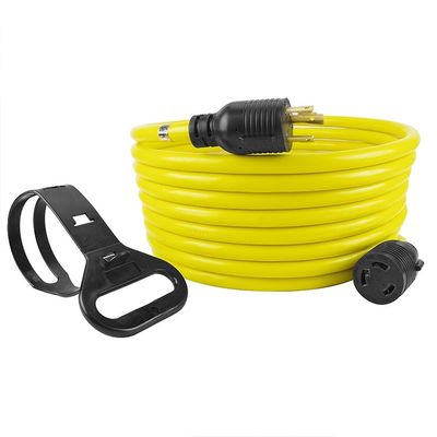3/10/25/50FT L6-30R Heavy Duty Generator Locking Power Cord Generator Extension Cord SJTW Portable Generator Power Cord