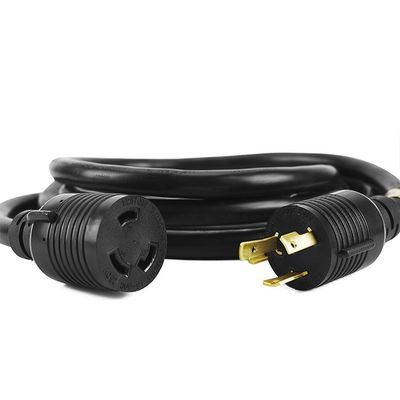 30Amp 7500 Watts 25FT L6-30P to L6-30R Heavy Duty Generator Power Cord SJTW 10AWG 3 Prong Conductor Bared Stranded Cooper