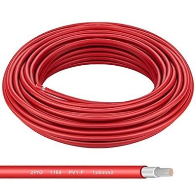 Industrial Solar Earth Cable for Low Voltage DC 1500V Apparatus 12v Solar Panel Extension Cable 1x6mm2 Wire