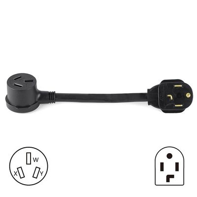 Résistant NEMA 10-50P à 14-30R 3 Prong à 4 Prong 50Amp à 30Amp 120V / 240V soudeur sécheur RV câble d'alimentation d'extension pour RV Camper Générateur