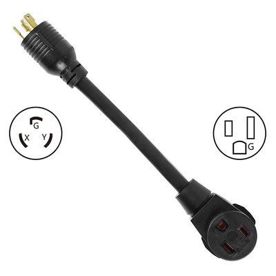 Jacket en PVC NEMA L6-30P à 6-50R Connecteur 30Amp à 50Amp STW 10AWG 250V 1.5FT Adaptateur de câble d'alimentation pour soudeur sécheur de chargeur EV
