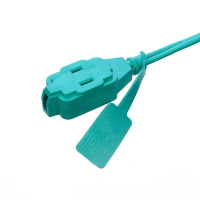 3 câbles d'extension de sortie avec matériau de veste en PVC vert SPT-2 14/2 AWG 6FT/12FT 2 bande d'alimentation à pointe et couvercle du capuchon de sécurité