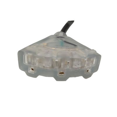 Plug 3pin and NEMA Female End Type for Outdoor 3 Prong 13 Amp 12/3 SJTW Multiple Black Extension Cord With Light