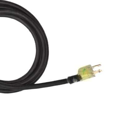 Plug 3pin and NEMA Female End Type for Outdoor 3 Prong 13 Amp 12/3 SJTW Multiple Black Extension Cord With Light