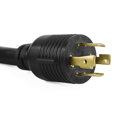 30 Amp Generator Inlet Box NEMA L14-30P Twist Lock Plug to 14-50R Adapter with SJTOW Extension Cord in Customizable Blue