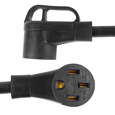 30 Amp Generator Inlet Box NEMA L14-30P Twist Lock Plug to 14-50R Adapter with SJTOW Extension Cord in Customizable Blue