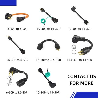 Corde d'extension IP niveau IP22 US Certifié Nema 6-50p à Nema 10-50r L14-30r Sortie 240v 50 Amp 30 Amp Corde d'alimentation pour RV