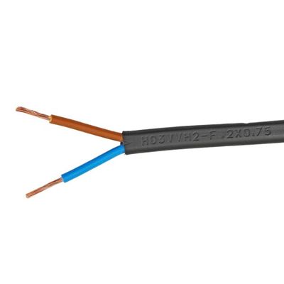 Cable flexible pour petits appareils électriques intérieurs câbles d'alimentation 2 cœurs Vde H03vvh2 f contrôle d'isolation en cuivre PVC