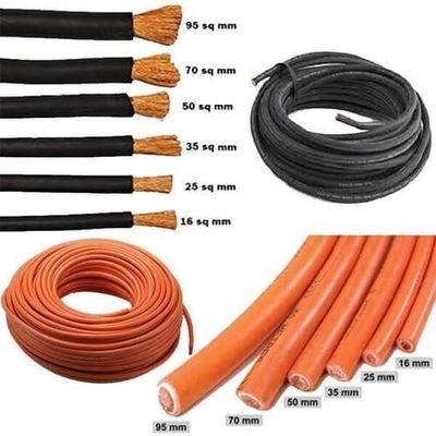 16 mm2 25 mm2 70 mm2 Double câble d'alimentation de soudage à isolation pour machine à souder PVC Matériau isolant 100M/1 rouleau Longueur
