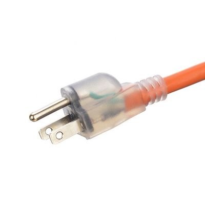 15 FT 12/3 Gauge LED Lighted End SJTW 15 Amp/125V/1875W Orange Jacket extérieur Cordon électrique lourd pour intérieur / extérieur