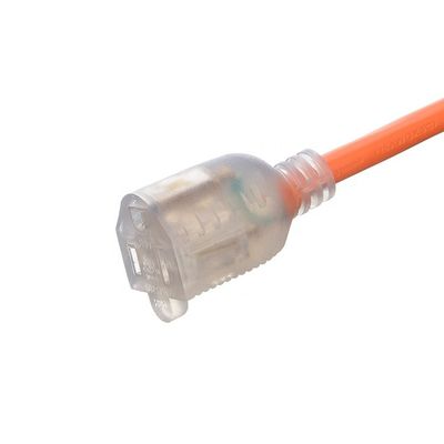 15 FT 12/3 Gauge LED Lighted End SJTW 15 Amp/125V/1875W Orange Jacket extérieur Cordon électrique lourd pour intérieur / extérieur