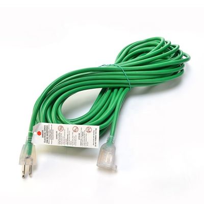 3X8/10/12/14/16AWG Voltage nominal 125V NEMA Femme Light End ETL Certifié câble d'alimentation en cuivre extérieur américain à 3 cœurs
