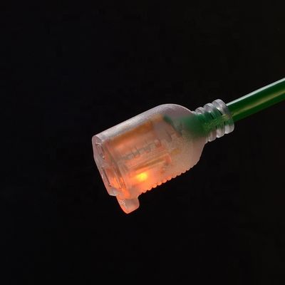 3X8/10/12/14/16AWG Voltage nominal 125V NEMA Femme Light End ETL Certifié câble d'alimentation en cuivre extérieur américain à 3 cœurs