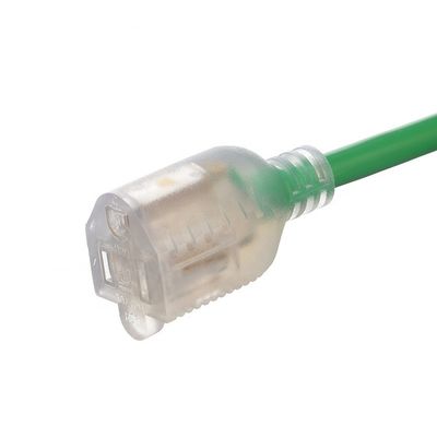 3X8/10/12/14/16AWG Voltage nominal 125V NEMA Femme Light End ETL Certifié câble d'alimentation en cuivre extérieur américain à 3 cœurs