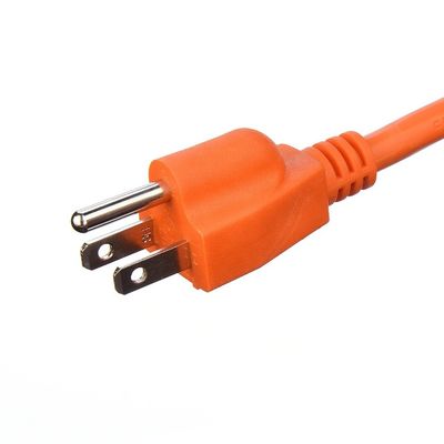 End Type / 15ft Heavy Duty Power Cord In 3 Prong16 SJTW AWG On Outdoor Belllights With Nema-15 Orange Plug For Extension cords