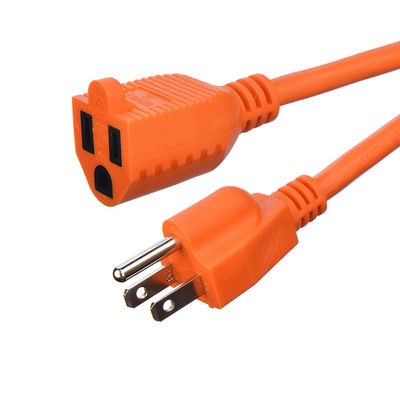 100FT ETL Liste SJTW 14/3 Cordon d'extension électrique orange Single Plug NEMA 5-15P à NEMA 5-15R avec longueur personnalisée