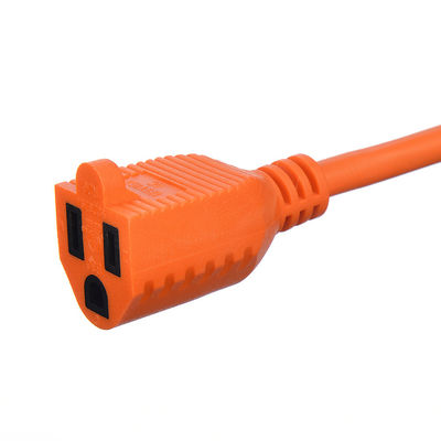 100FT ETL Liste SJTW 14/3 Cordon d'extension électrique orange Single Plug NEMA 5-15P à NEMA 5-15R avec longueur personnalisée